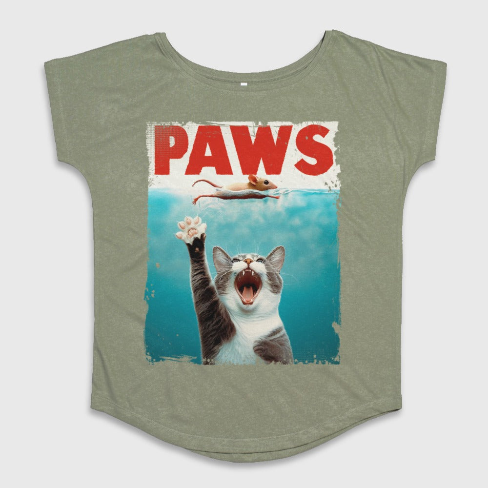PAWS Cat and Mouse Graphic Design T-shirt