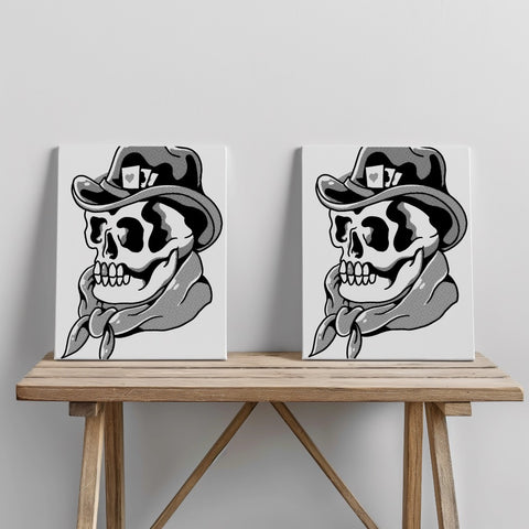 Quadro canvas cowboy skull