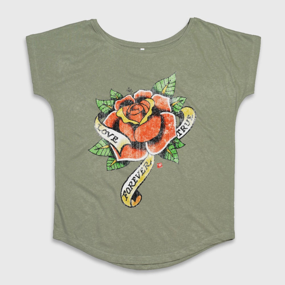 Love Forever True Rose Printed Loose Fit Top