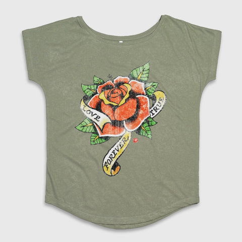 Love Forever True Rose Printed Loose Fit Top