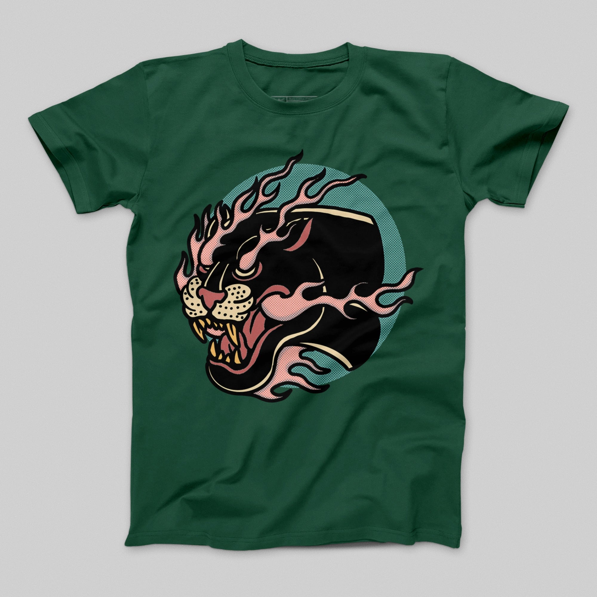 Fierce Panther Graphic Green T-Shirt Product