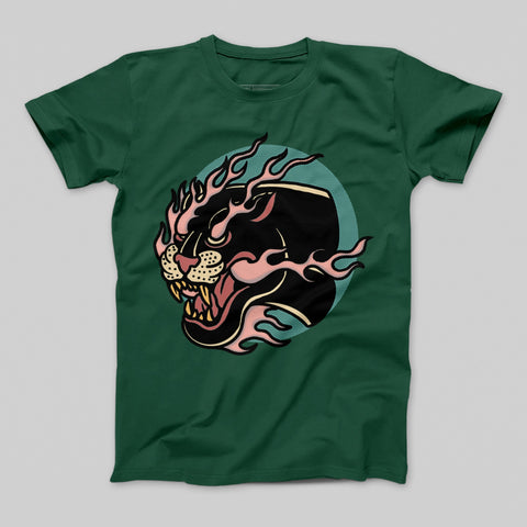 Fierce Panther Graphic Green T-Shirt Product