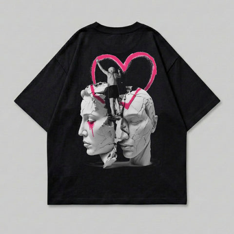 Broken Statue Faces Pink Heart Figure Design product type
