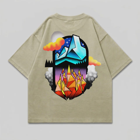 Celestial Earth Fire Crystals Graphic Tee