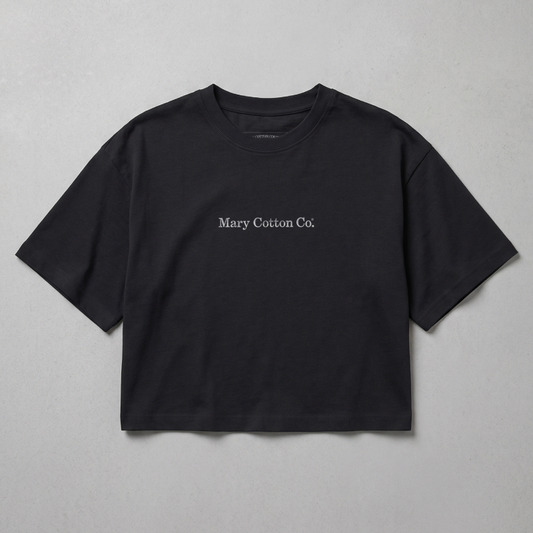 T-shirt donna croppped over Mary Cotton Co.
