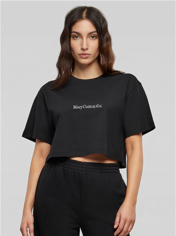 T-shirt donna croppped over Mary Cotton Co.