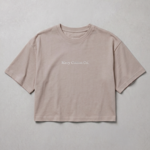 T-shirt donna croppped over Mary Cotton Co.