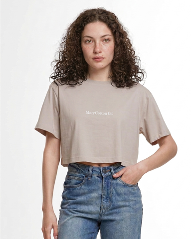 T-shirt donna croppped over Mary Cotton Co.