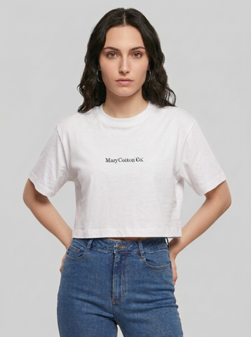 T-shirt donna croppped over Mary Cotton Co.