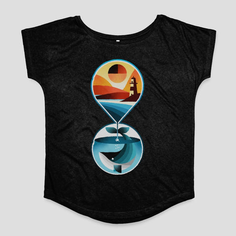 Sunset and Ocean Hourglass Design Women's T-Shirt