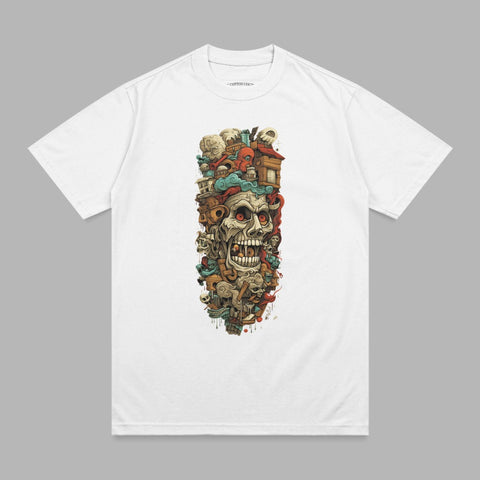 Intricate Urban Monster Skull Illustration Graphic product type