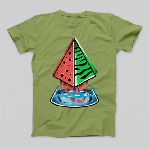 Bright Graphic Geometric Design Green T-Shirt