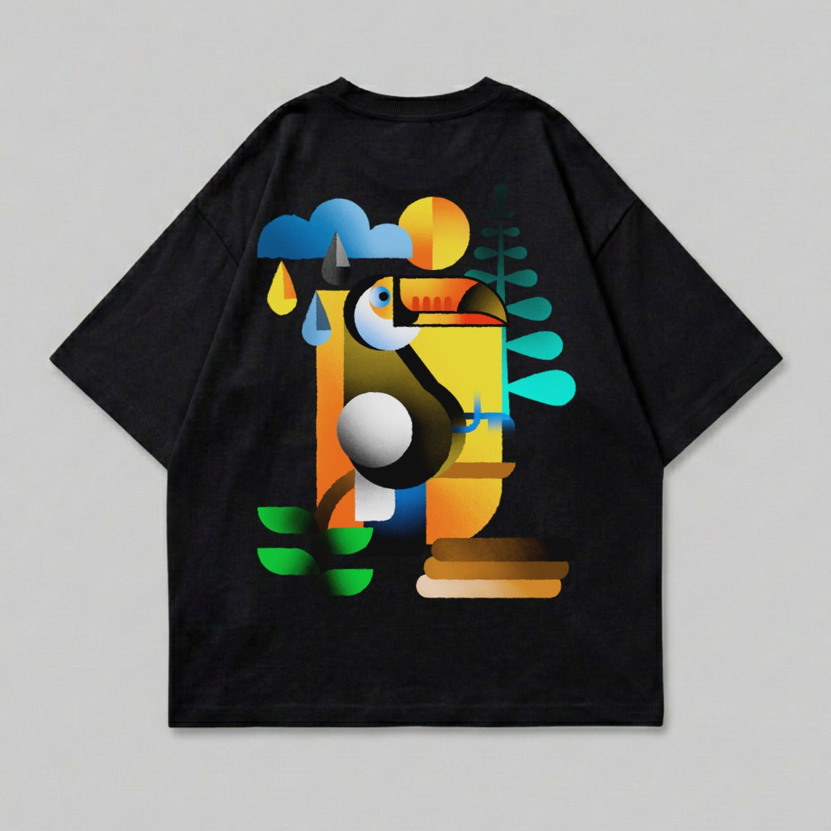 Abstract Geometric Toucan Sun Rain Nature Black product type