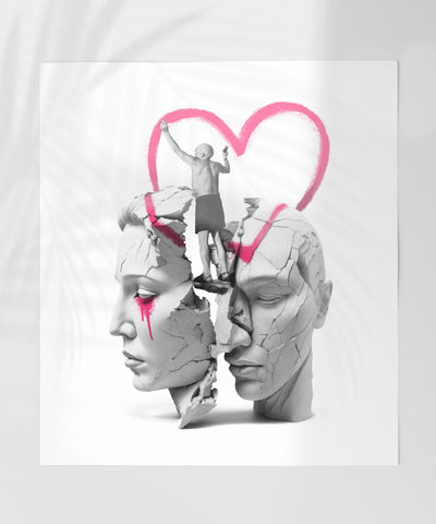 Artistic Depiction of Love and Heartache Art Print