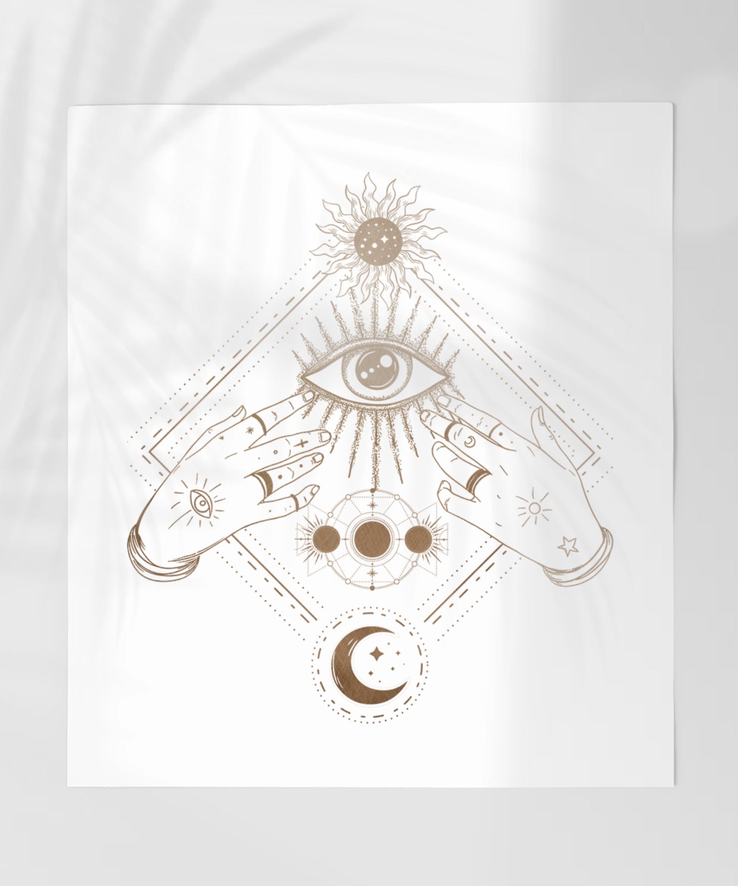 Mystical Eye Hand Sun and Moon Poster Artwork Decor