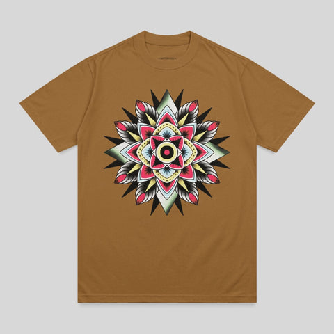 Brown Colorful Mandala Star Design Shirt Cotton Co product type
