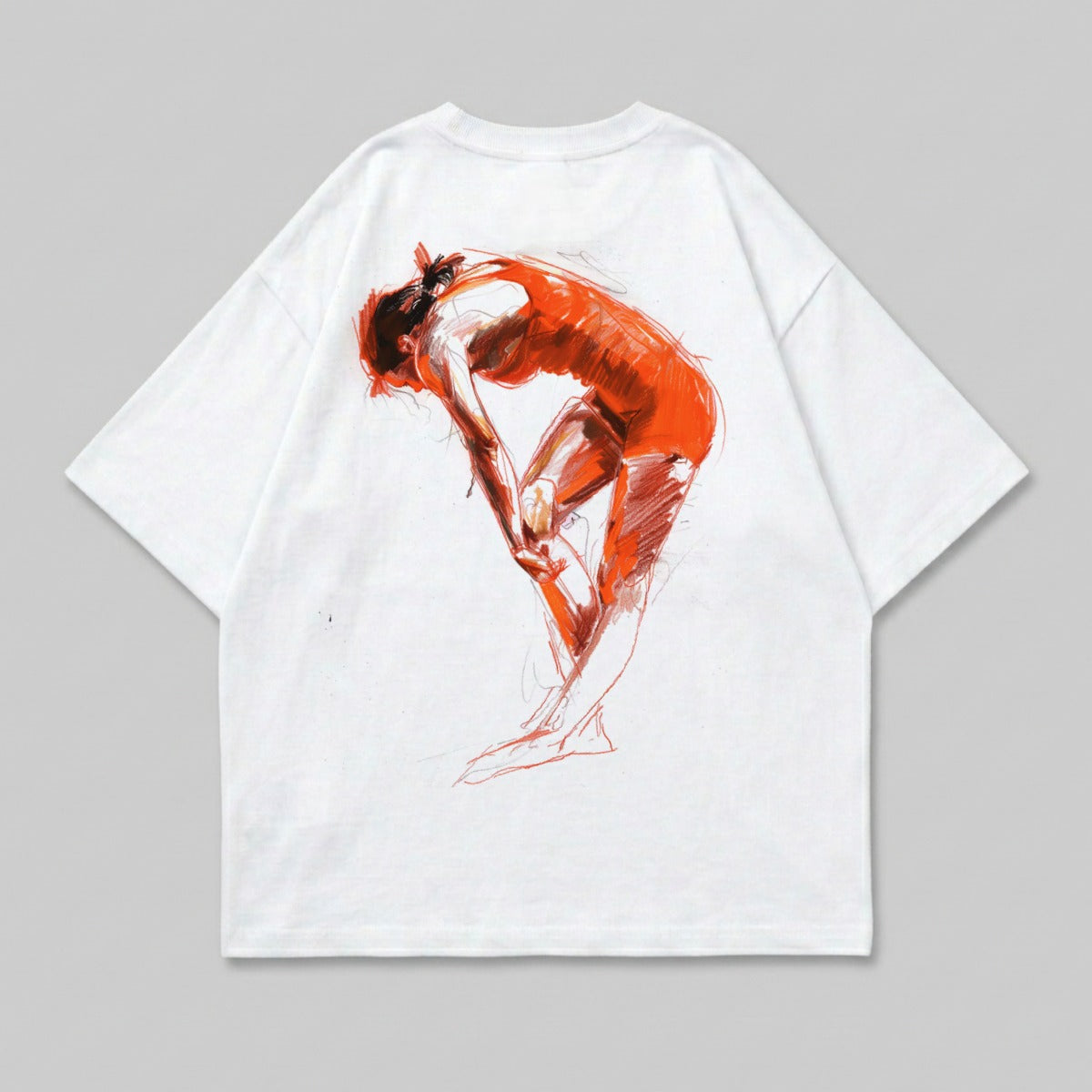 Dynamic Orange Figure Illustration White product type