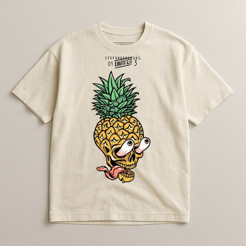Limited Edition Pineapple Skull Graphic T-Shirt