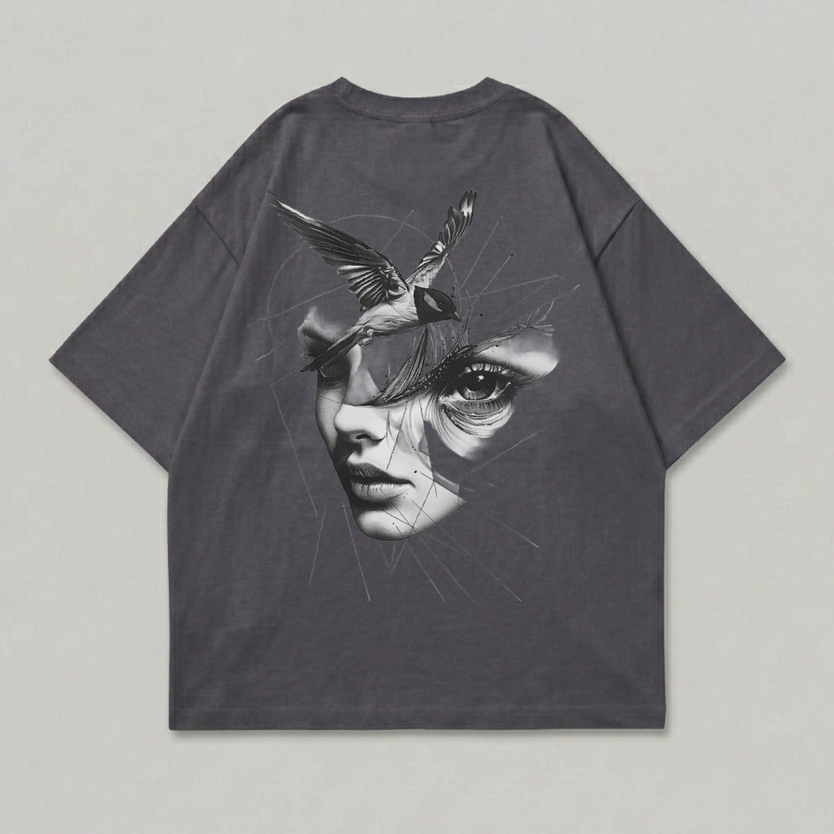 Enigmatic Face Bird Abstract Graphic Design product type
Graphic T-shirt
Abstract Design
Bird Art
Face Illustration
Dark Aesthetic
Artistic Print
Streetwear Fashion
Unique Apparel
Mysterious Vibe
Fragmented Art
Geometric Graphic
Oversized Tee
Unisex Style
Crewneck Top
Short Sleeve
Contemporary Art
Nature Inspired
Digital Art Print
Fashion Tee
Avant-garde