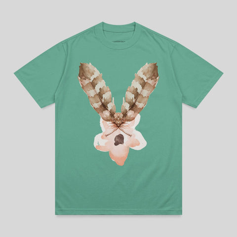 T-shirt with watercolor moth and orchid design.