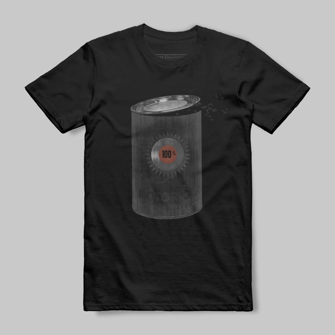 Men's Black T-shirt with Retro Gear and Dial Design