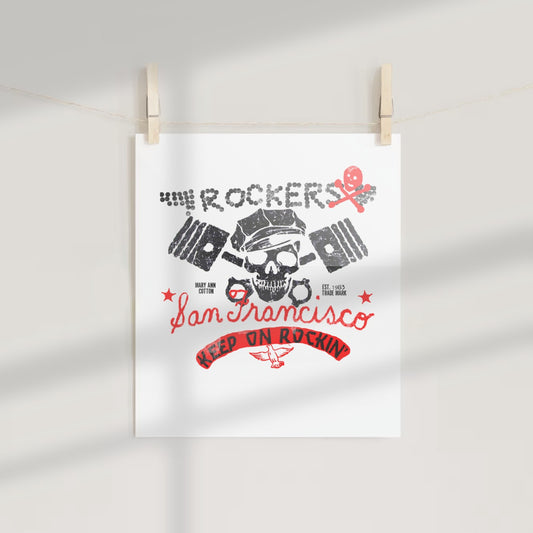 San Francisco Skull The Rockers Poster Keep on Rockin