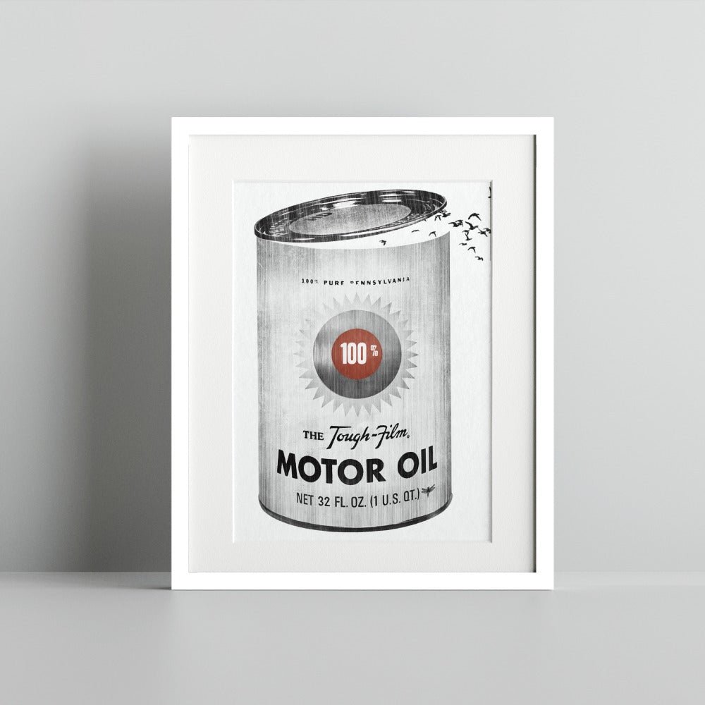 Vintage Motor Oil Can Advertising Poster Print