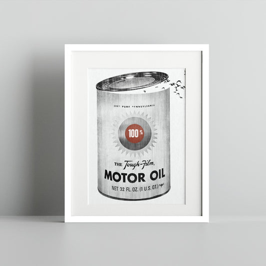 Vintage Motor Oil Can Advertising Poster Print