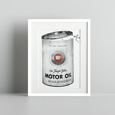 Vintage Motor Oil Can Advertising Poster Print
