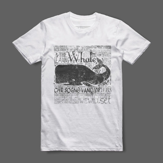 Vintage Whale Graphic Print White T-shirt