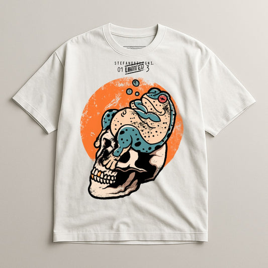 Skull with Octopus Design Graphic Printed T-Shirt