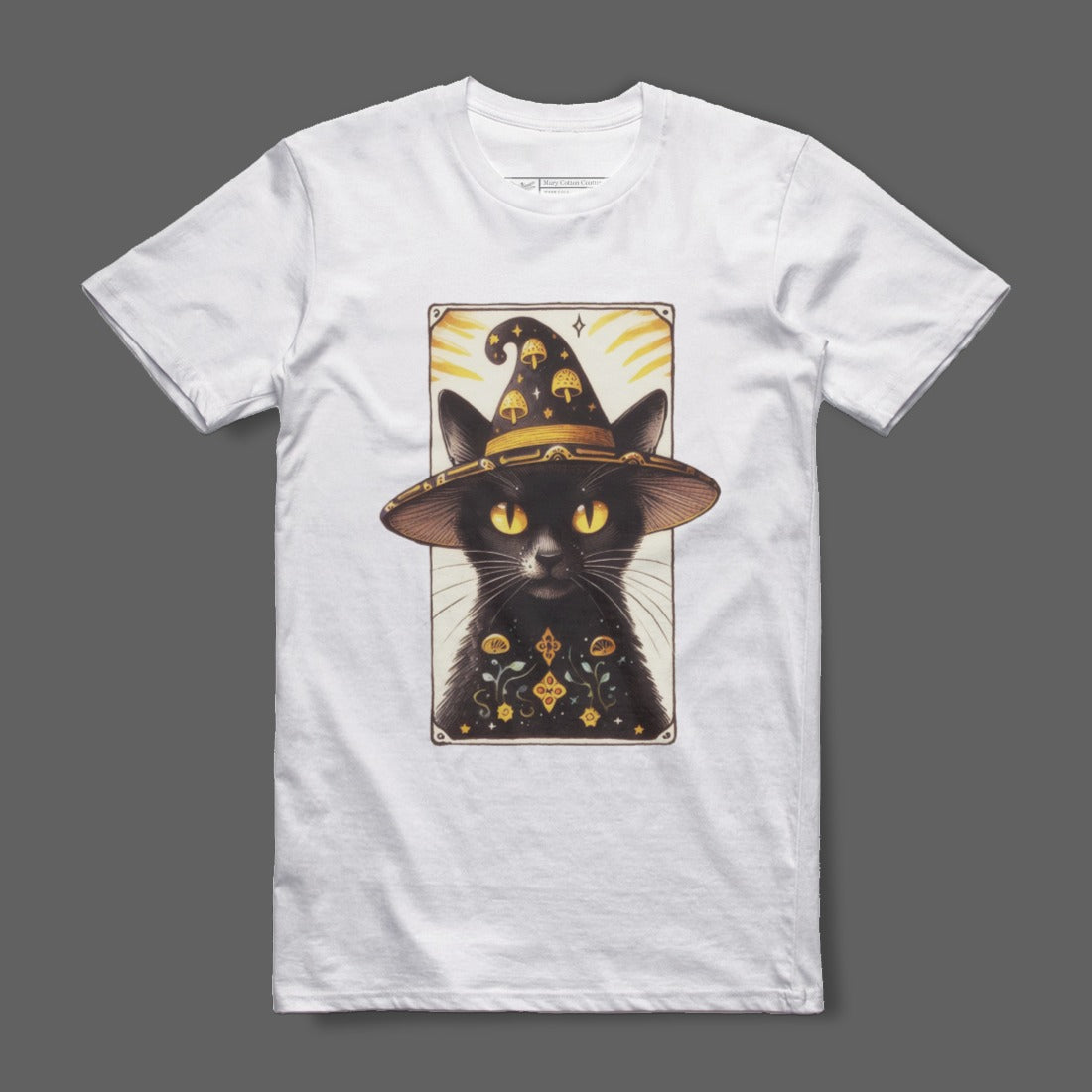 Enchanted Cat Wizard Graphic Design T-Shirt