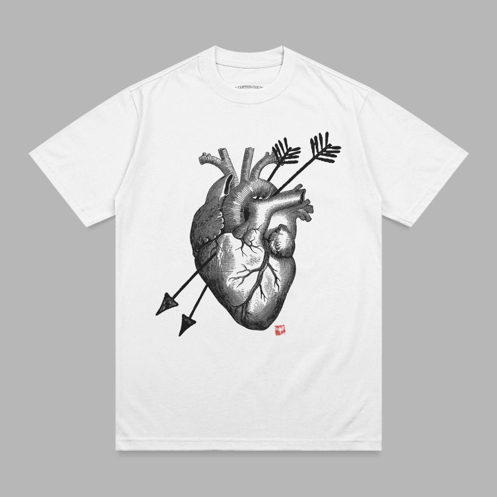 Anatomical Heart Arrows Black White Illustration product type