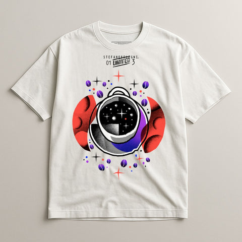 Unique Space-Themed Graphic Astronaut Artwork T-shirt