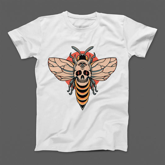 Skull and Moth Graphic Design T-Shirt Product