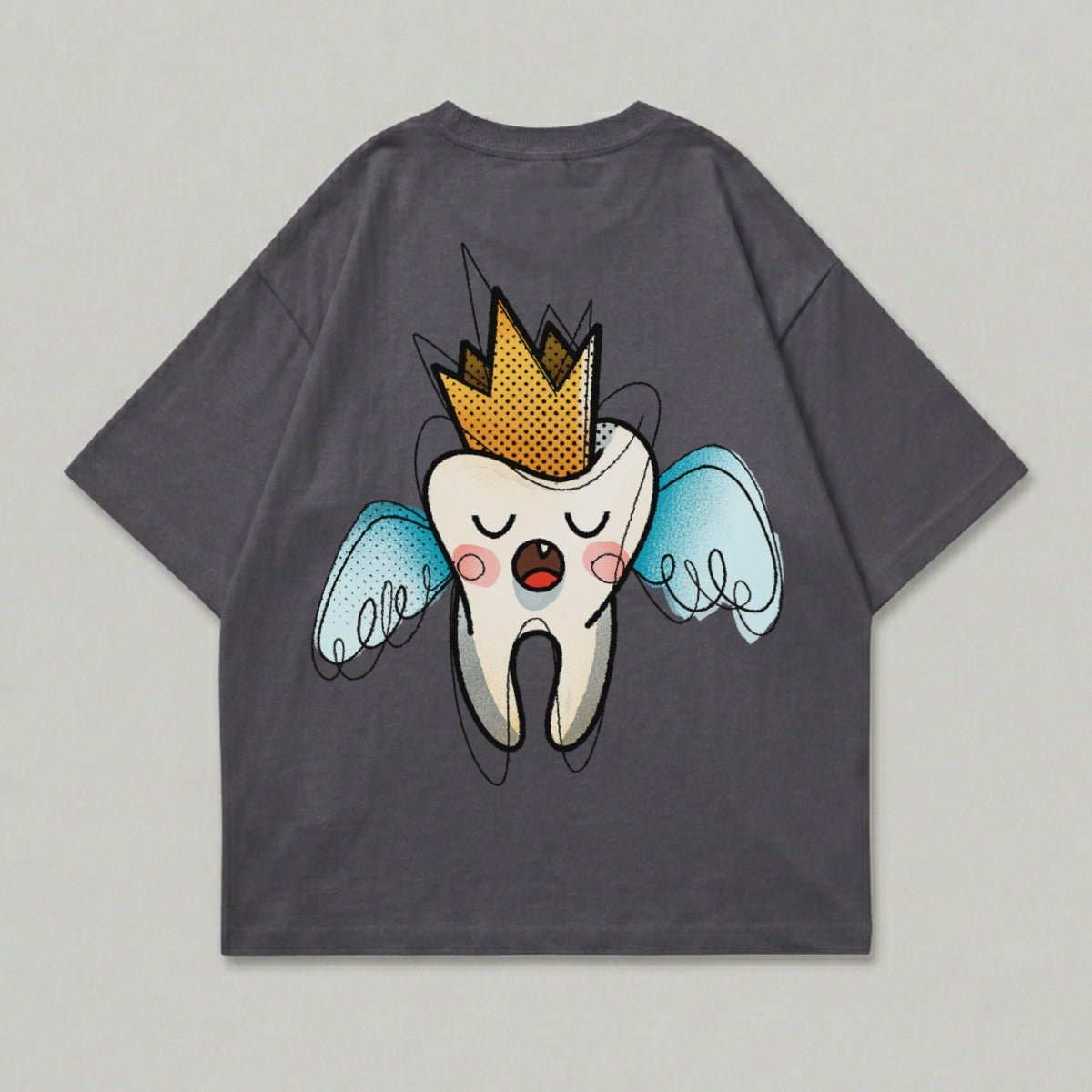 Crowned Tooth Cartoon Graphic Design T-Shirt product type