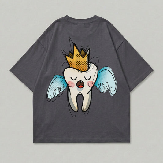 Crowned Tooth Cartoon Graphic Design T-Shirt product type