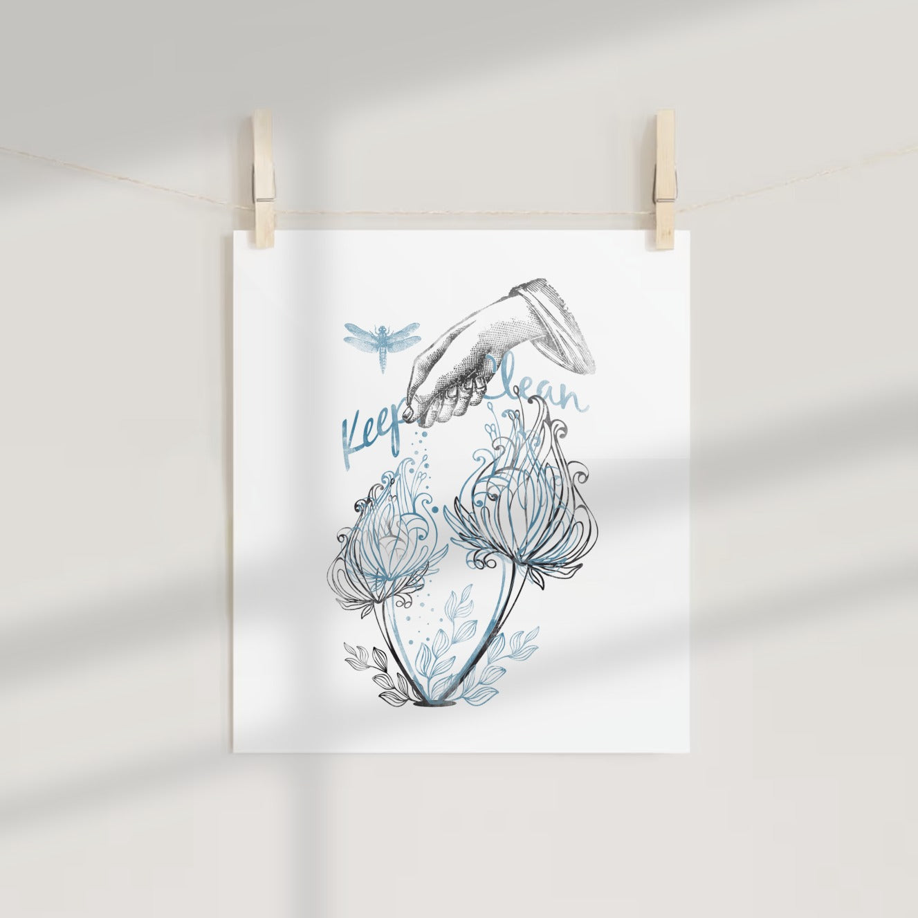Keep Clean Artistic Decorative Poster Print