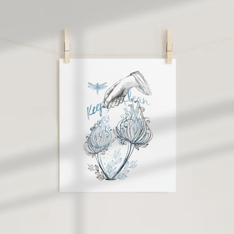 Keep Clean Artistic Decorative Poster Print