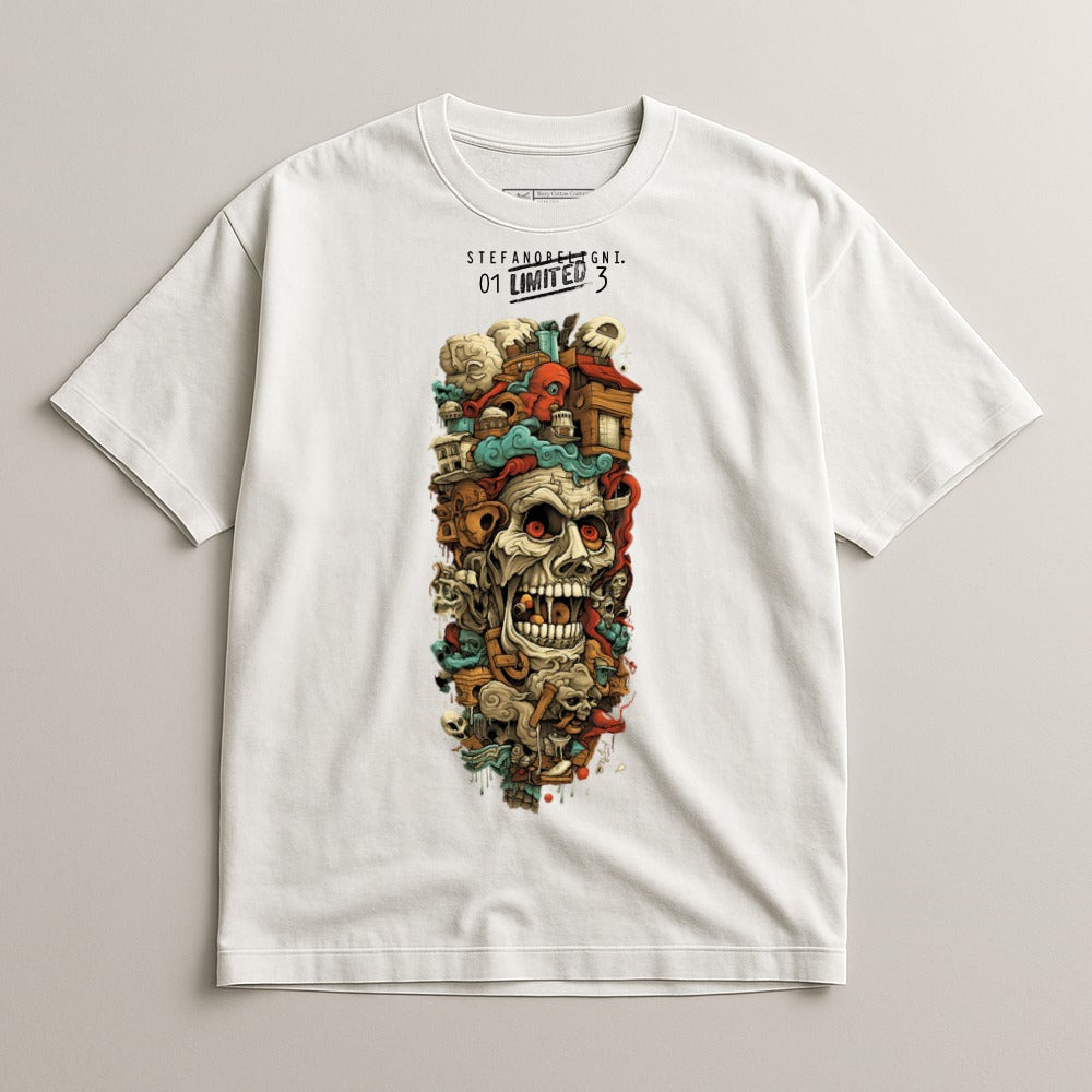 Limited Edition Skull Art Graphic Tee Shirt