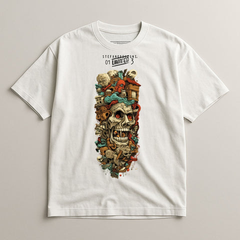 Limited Edition Skull Art Graphic Tee Shirt