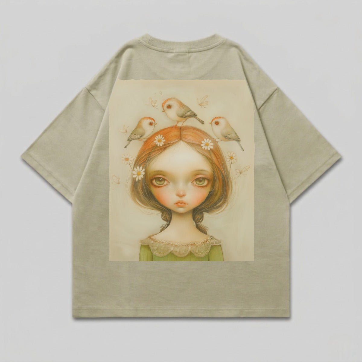 Whimsical Girl Birds Daisies Butterflies Fantasy product type