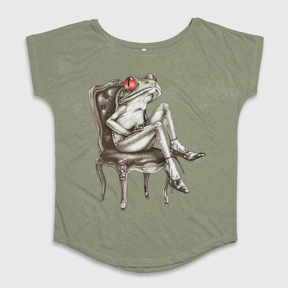 Frog Sitting On Chair With Red Eyes Graphic Tee