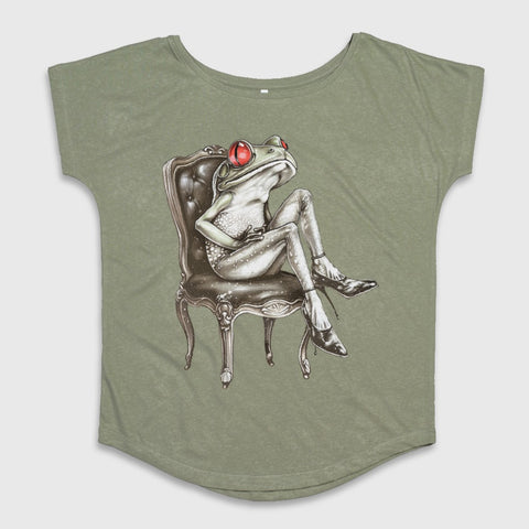Frog Sitting On Chair With Red Eyes Graphic Tee