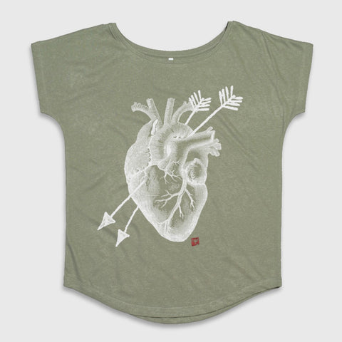 Anatomical Heart with Arrows Graphic T-Shirt
