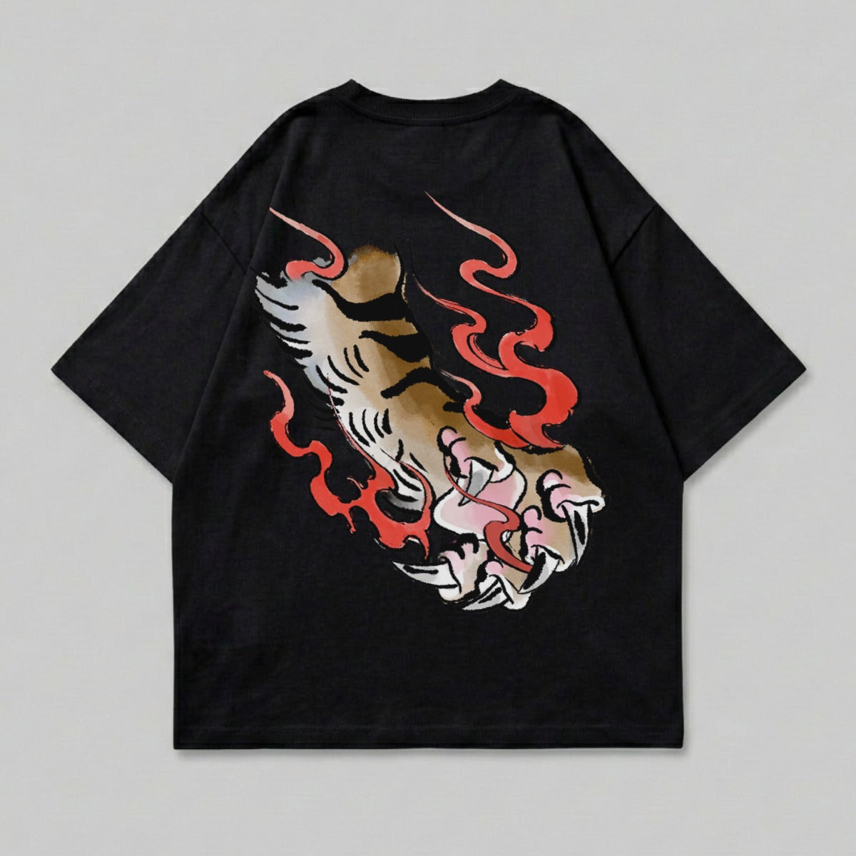 Japanese Tiger Claw Red Flame Art Graphic Black product type
Tiger, Claw, Flame, Japanese Art, Graphic Tee, Black Shirt, Streetwear, Animal Design, Fierce Design, Red Flames, Asian Style, Tattoo Inspired, Unique Graphic, Dark Aesthetic, Art Print, Wild Animal, Mystical, Japanese Culture, Back Graphic, Bold Design