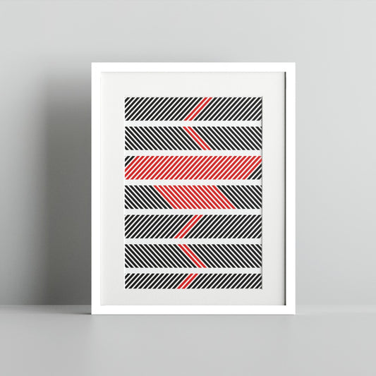 Modern Geometric Lines and Stripes Art Print