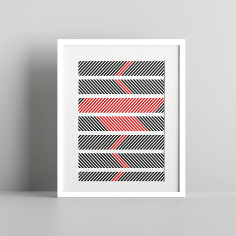 Modern Geometric Lines and Stripes Art Print
