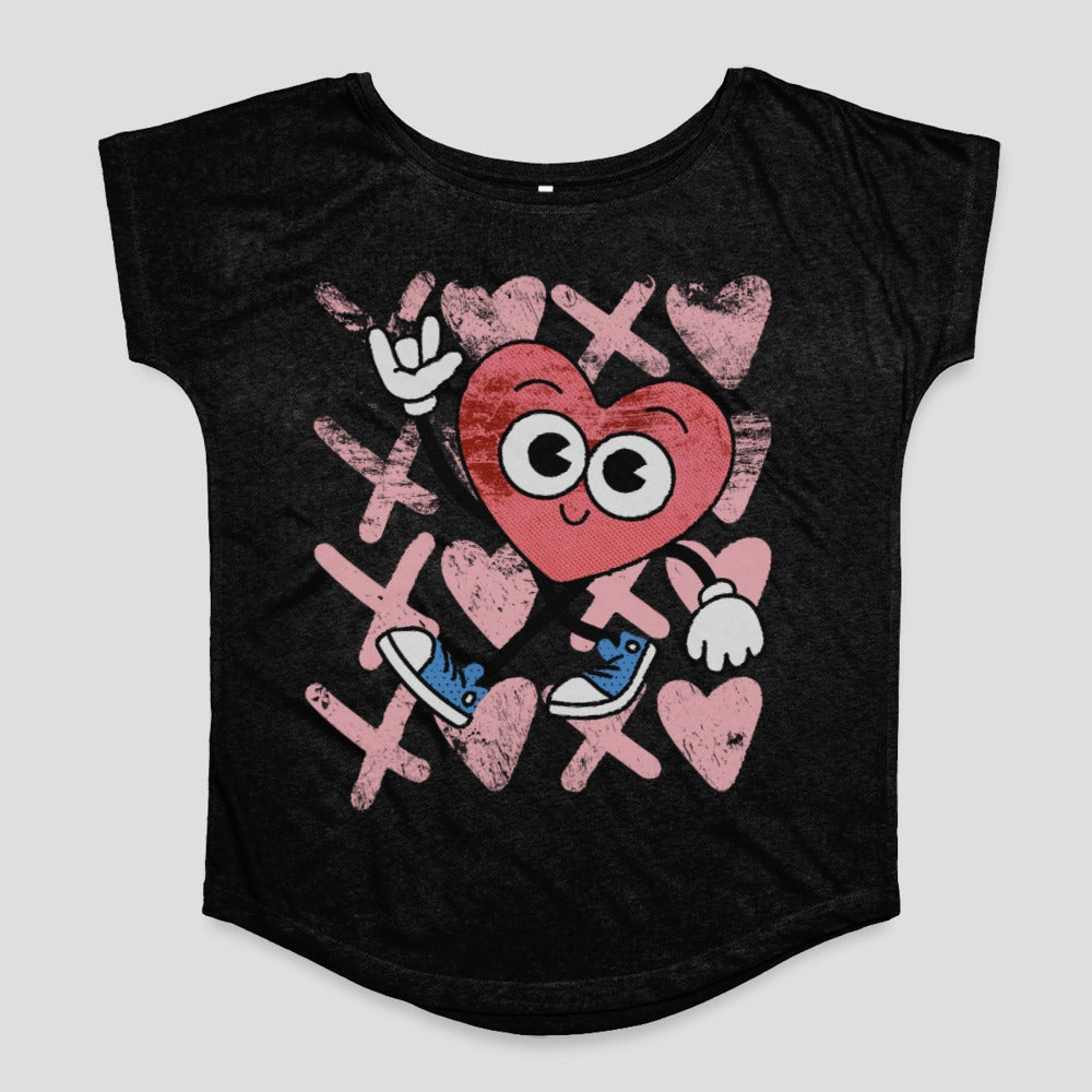 Cute Heart and Crosses Graphic Women's Shirt