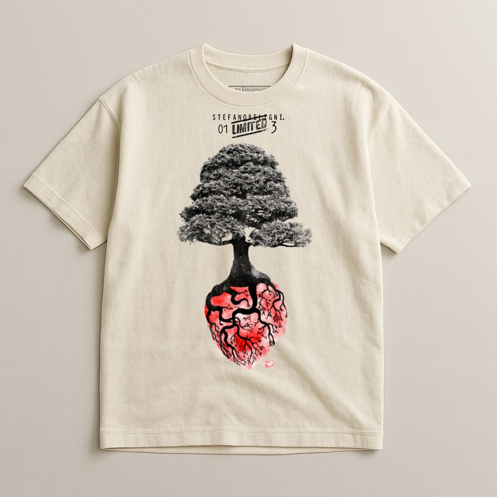 Unique Tree on Heart Graphic T-Shirt Design